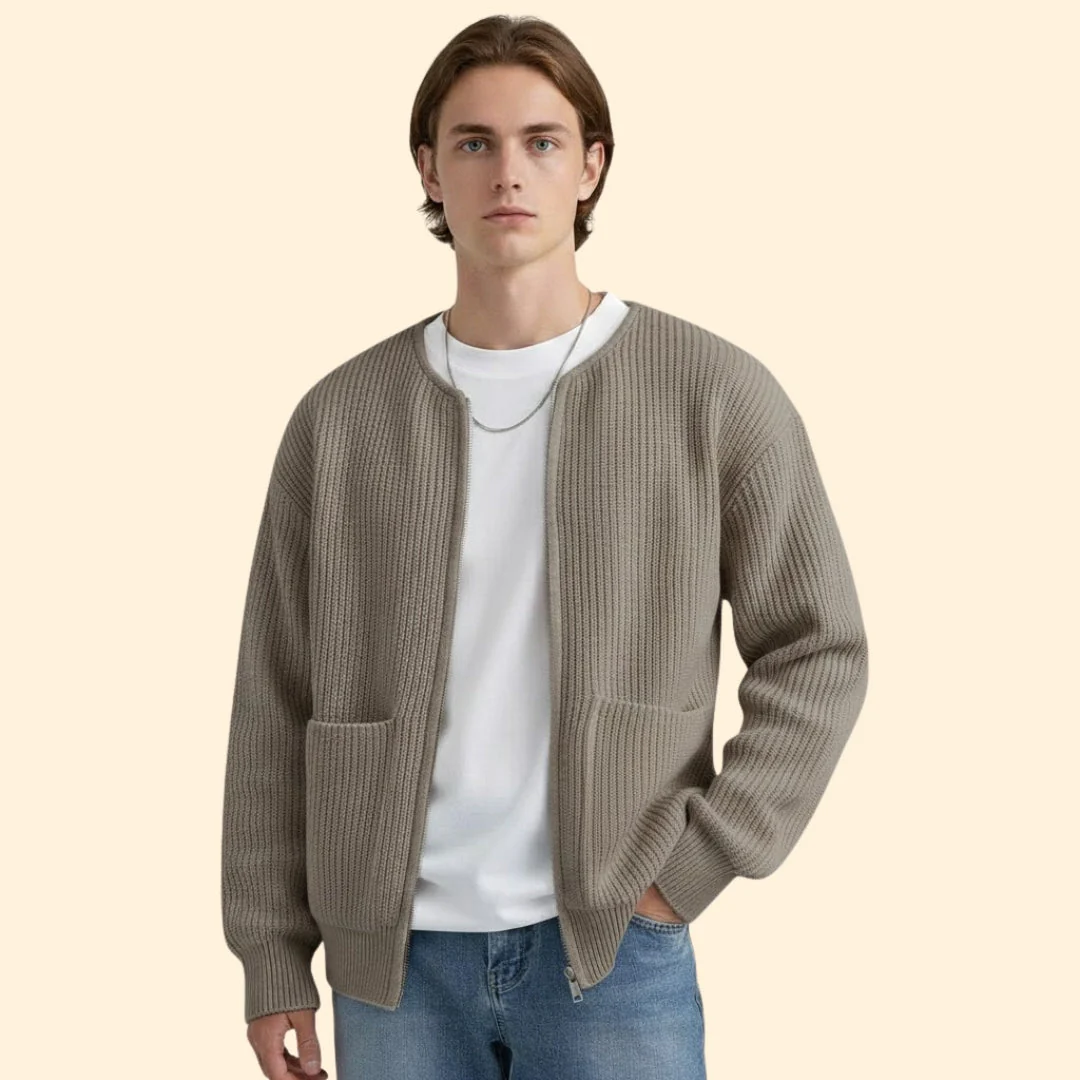 Women’s Knit Jacket with Front Zipper - Image 7