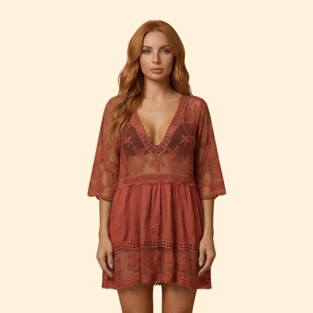 Women’s Lace Cover-Up with V-Neckline - Image 11