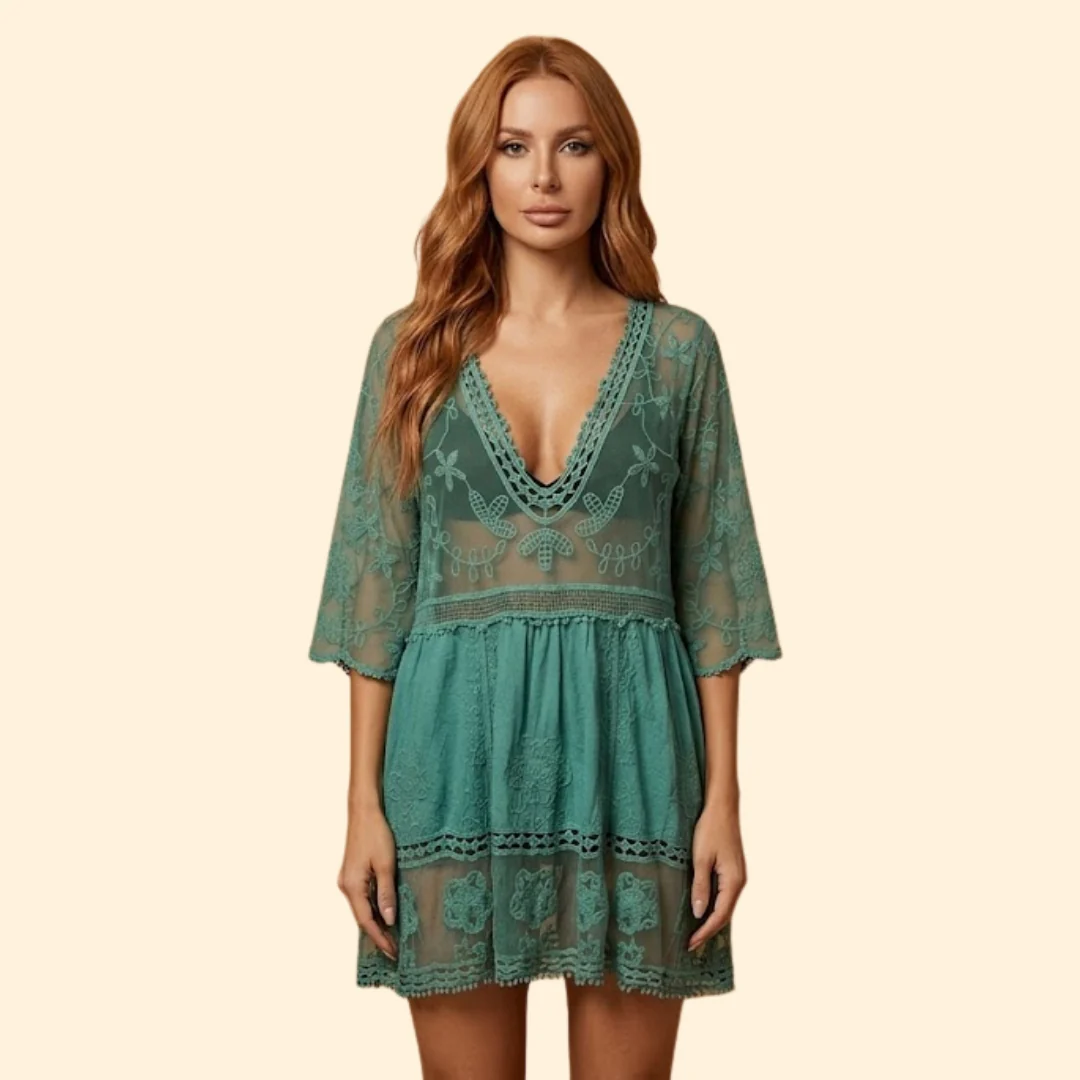 Women’s Lace Cover-Up with V-Neckline - Image 2