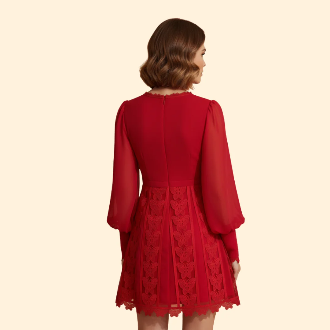 Women's Lace Detail Elegant Dress - Image 3