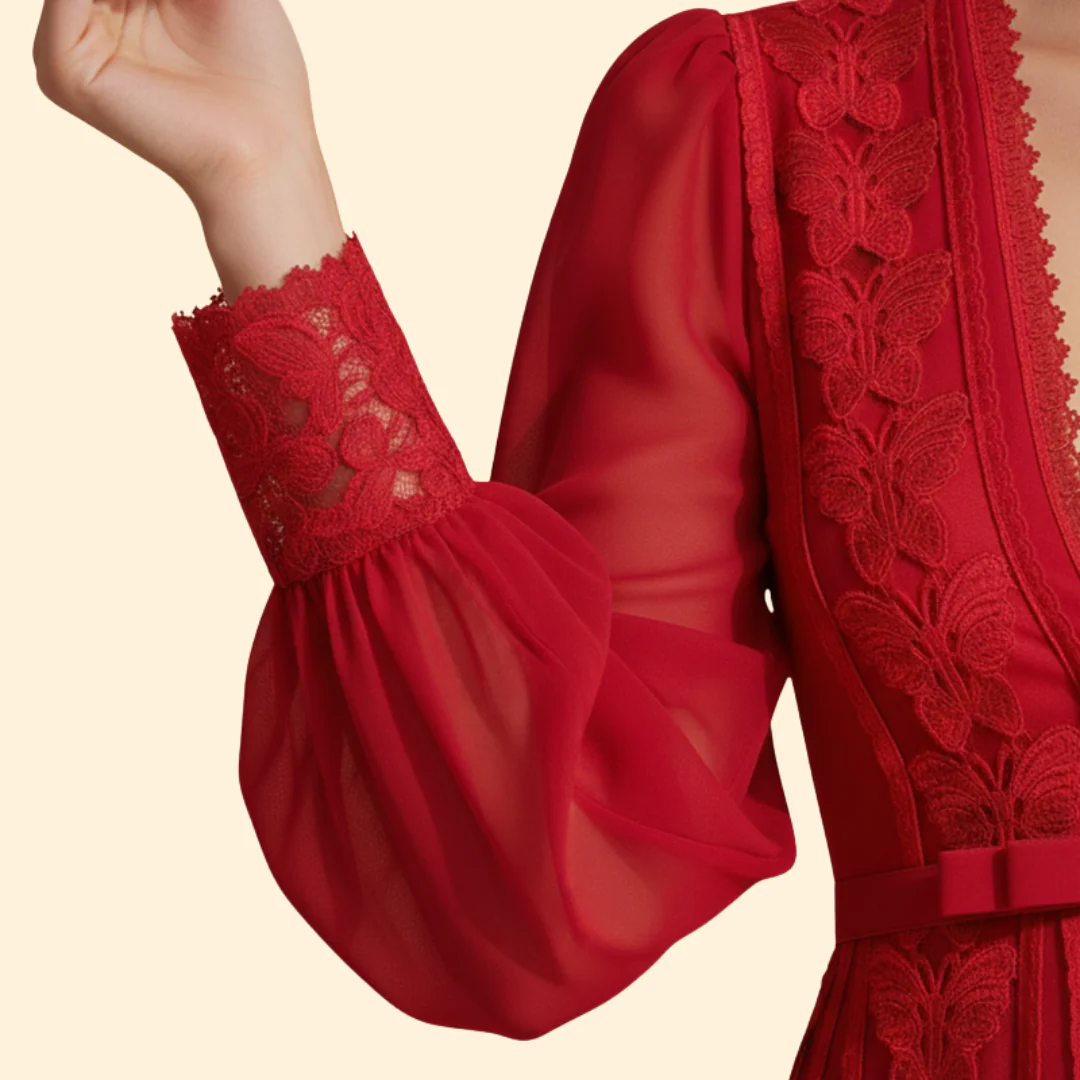 Women's Lace Detail Elegant Dress - Image 7