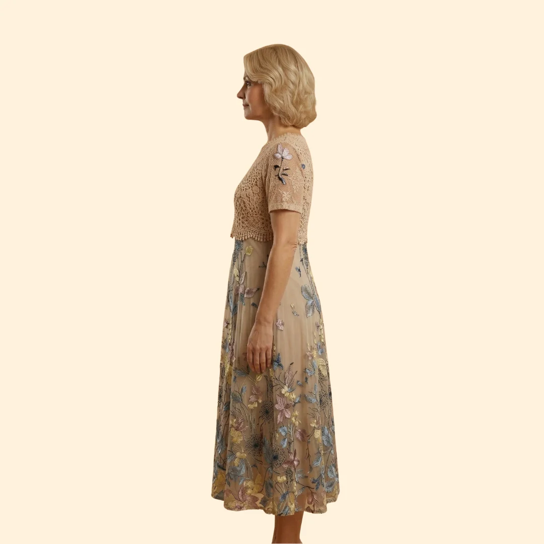 Women's Lace Midi Dress V-Neck - Image 4