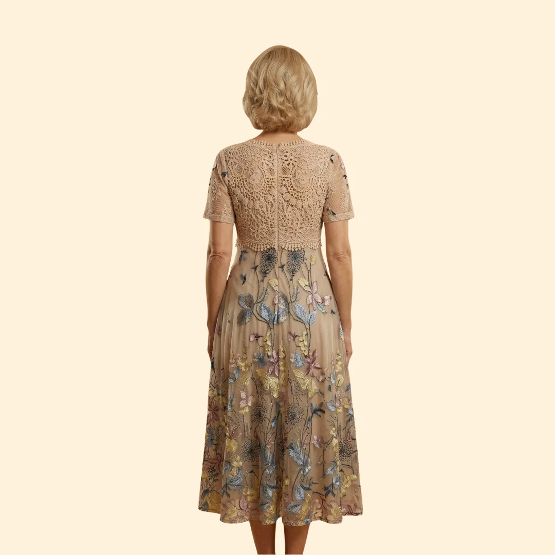 Women's Lace Midi Dress V-Neck - Image 5