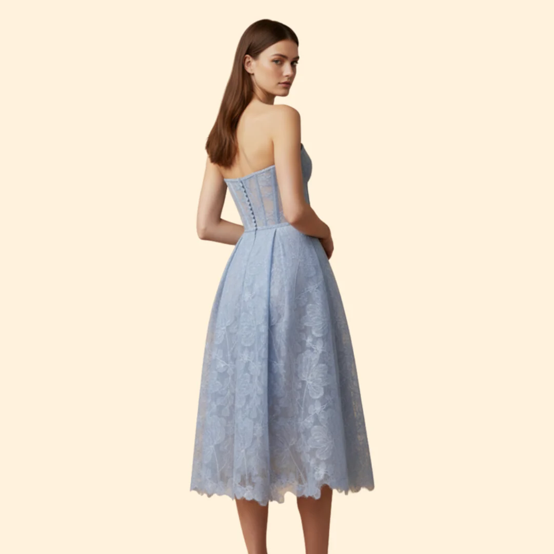 Women's Lace Midi Dress with Corset Fit - Image 4