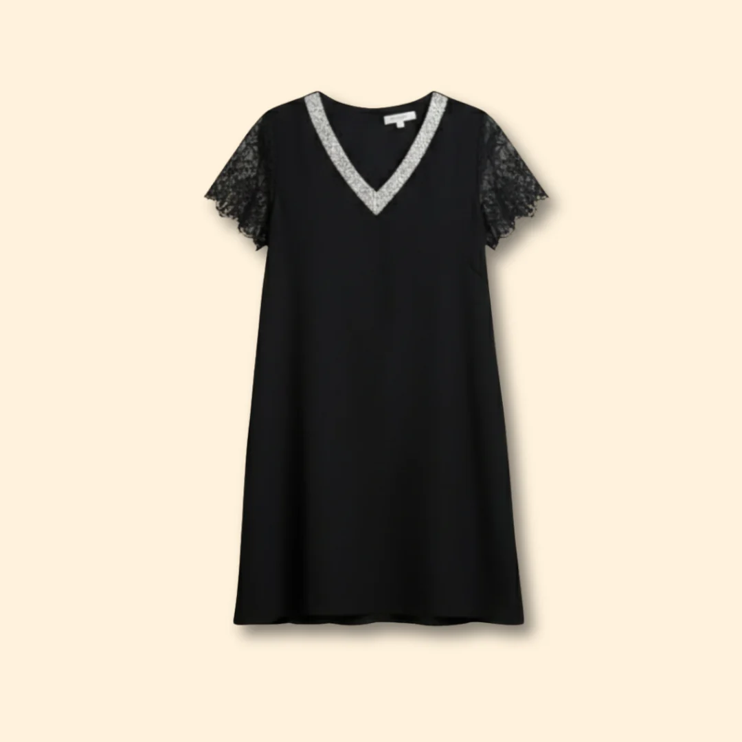 Women's Lace Sequin Short Sleeve Dress