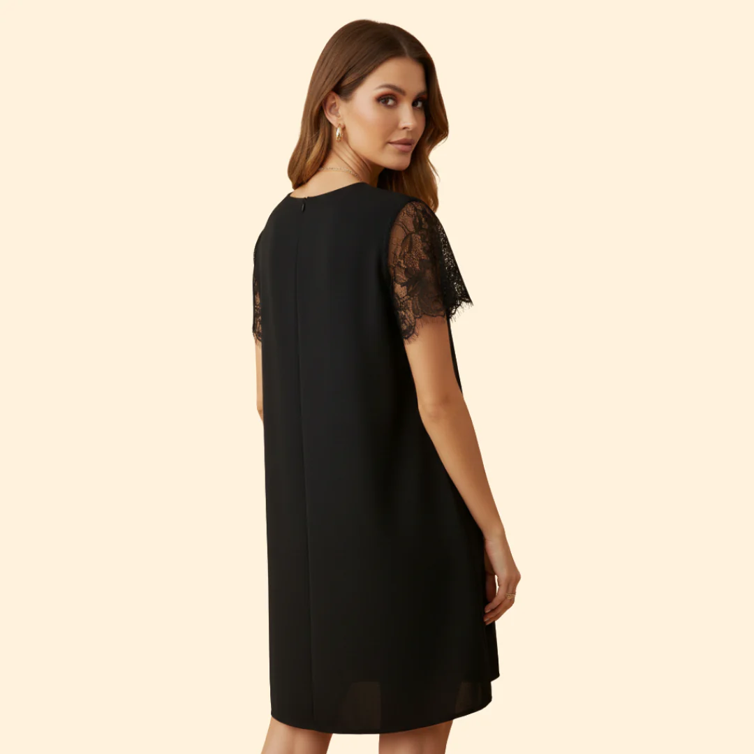 Women's Lace Sequin Short Sleeve Dress - Image 4