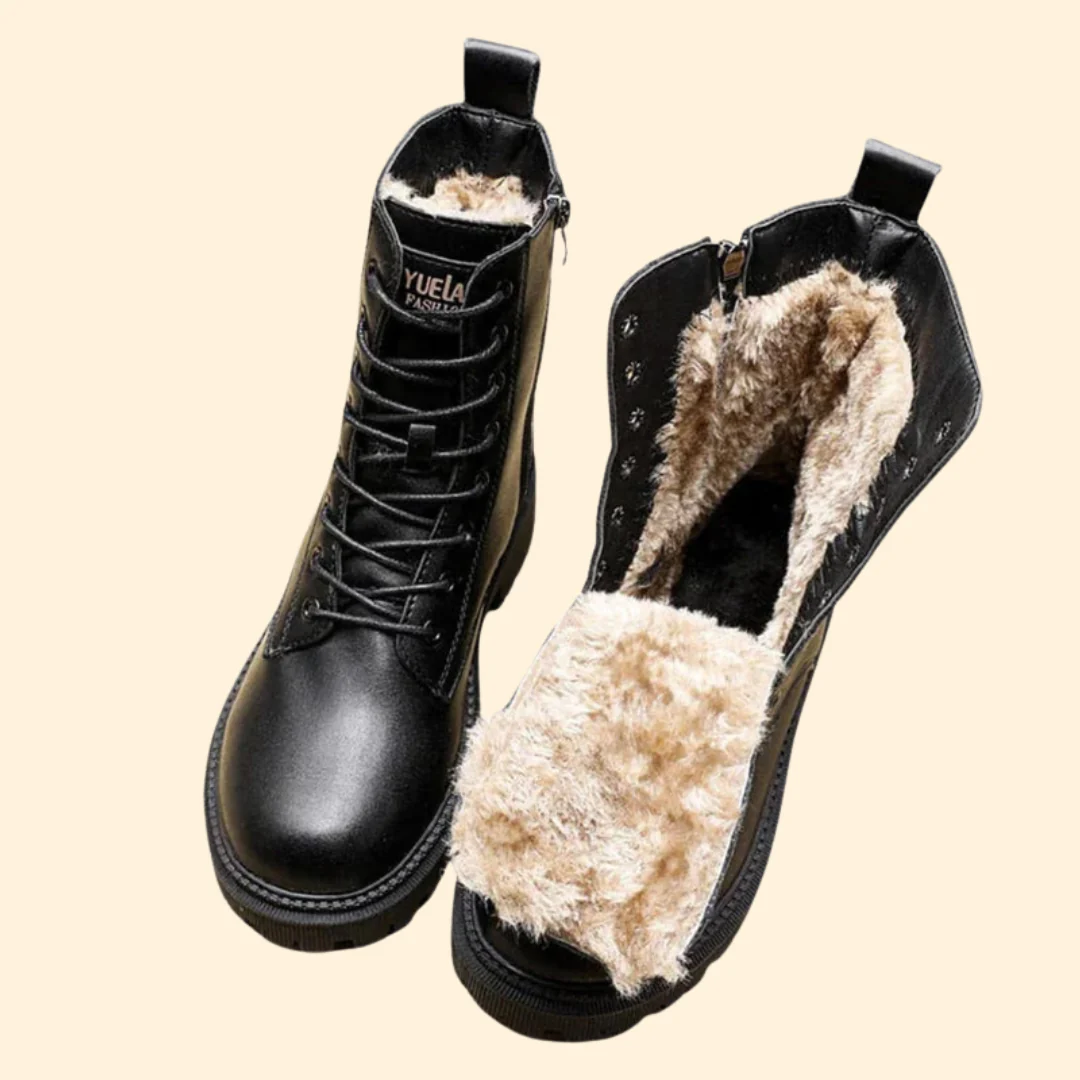 Women’s Lace-Up Boots with Side Zipper - Image 3