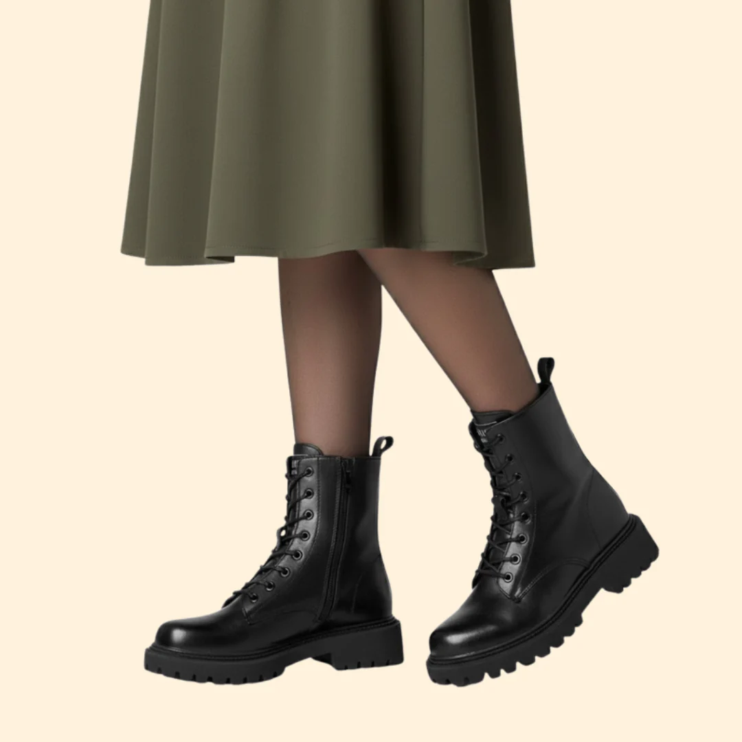 Women’s Lace-Up Boots with Side Zipper - Image 5