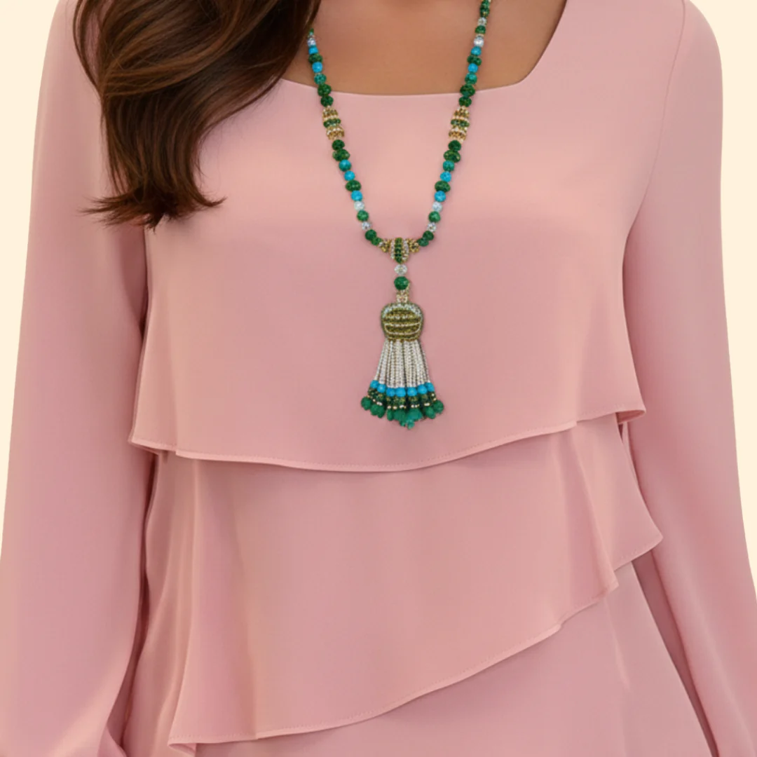Women's Layered Dress with Long Sleeves - Image 5