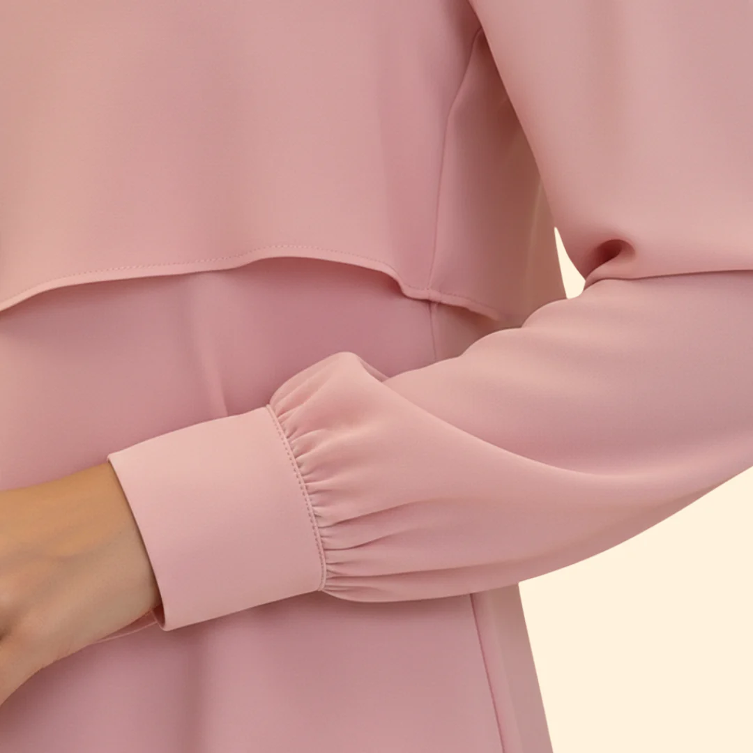 Women's Layered Dress with Long Sleeves - Image 6