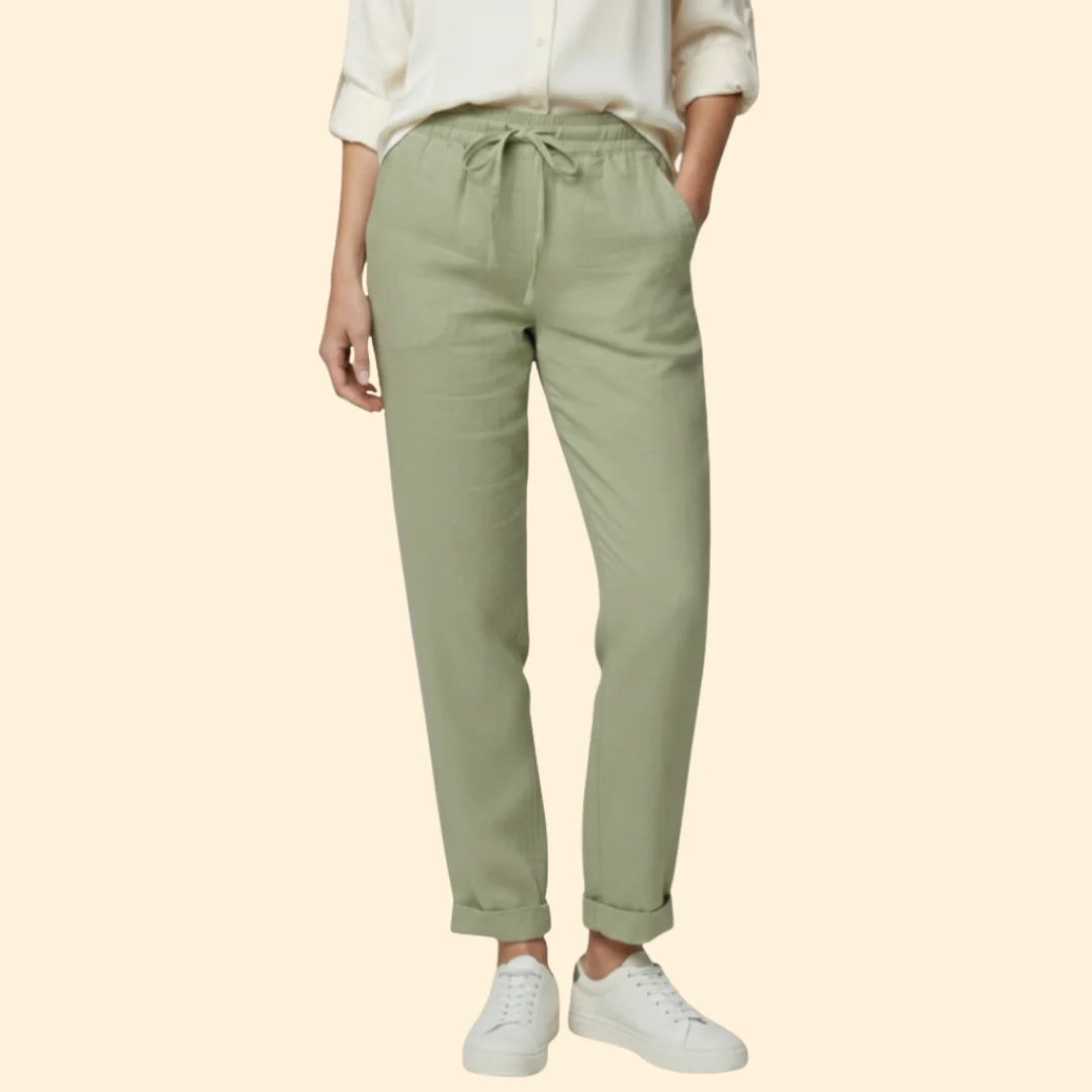 Women’s Lightweight Pants with Stretch Waistband - Image 3