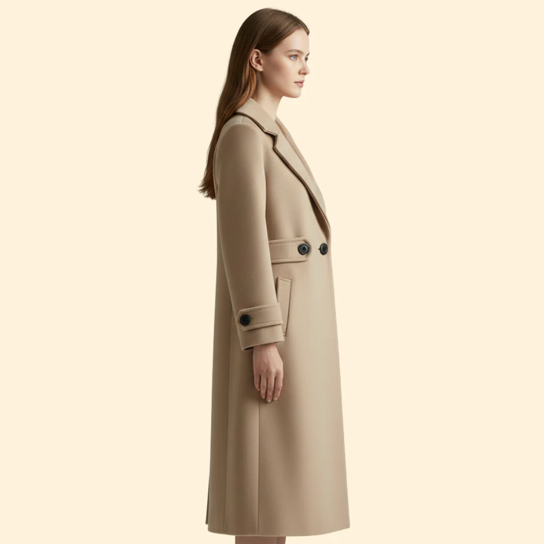 Women’s Long Coat Notched Lapels - Image 3