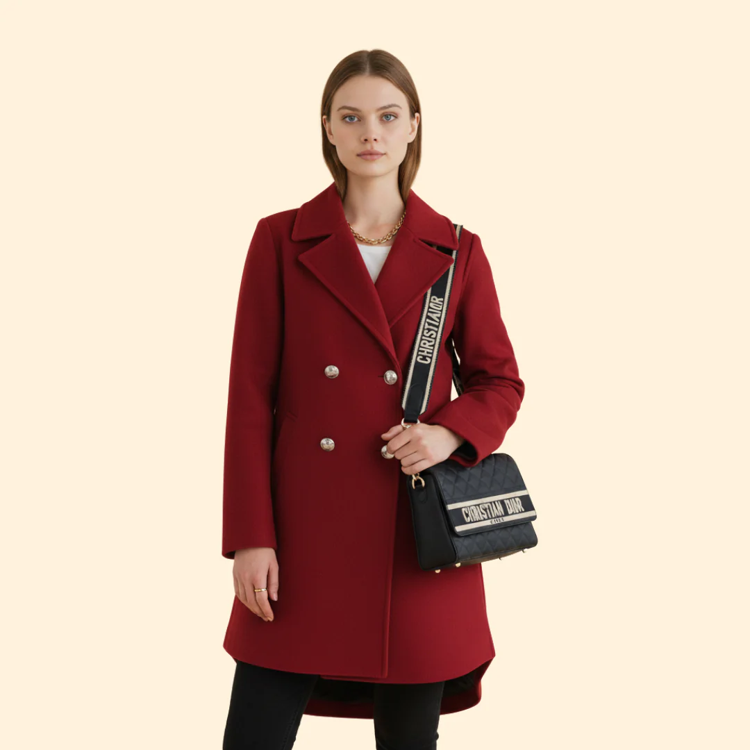 Women’s Long Coat with Double-Breasted Design - Image 4