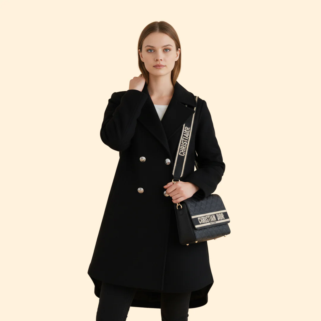 Women’s Long Coat with Double-Breasted Design - Image 5