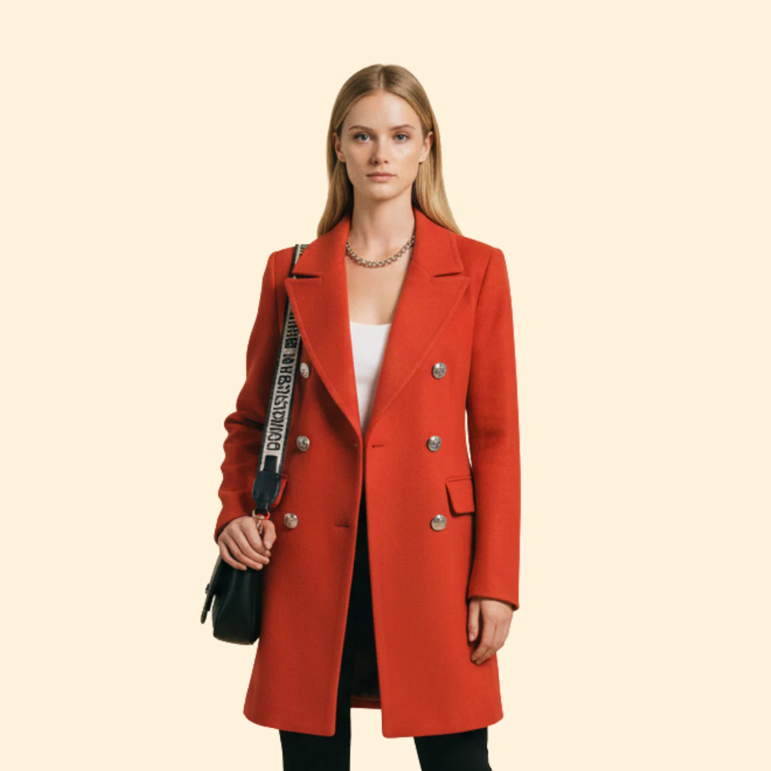 Women’s Long Coat with Double-Breasted Design - Image 6