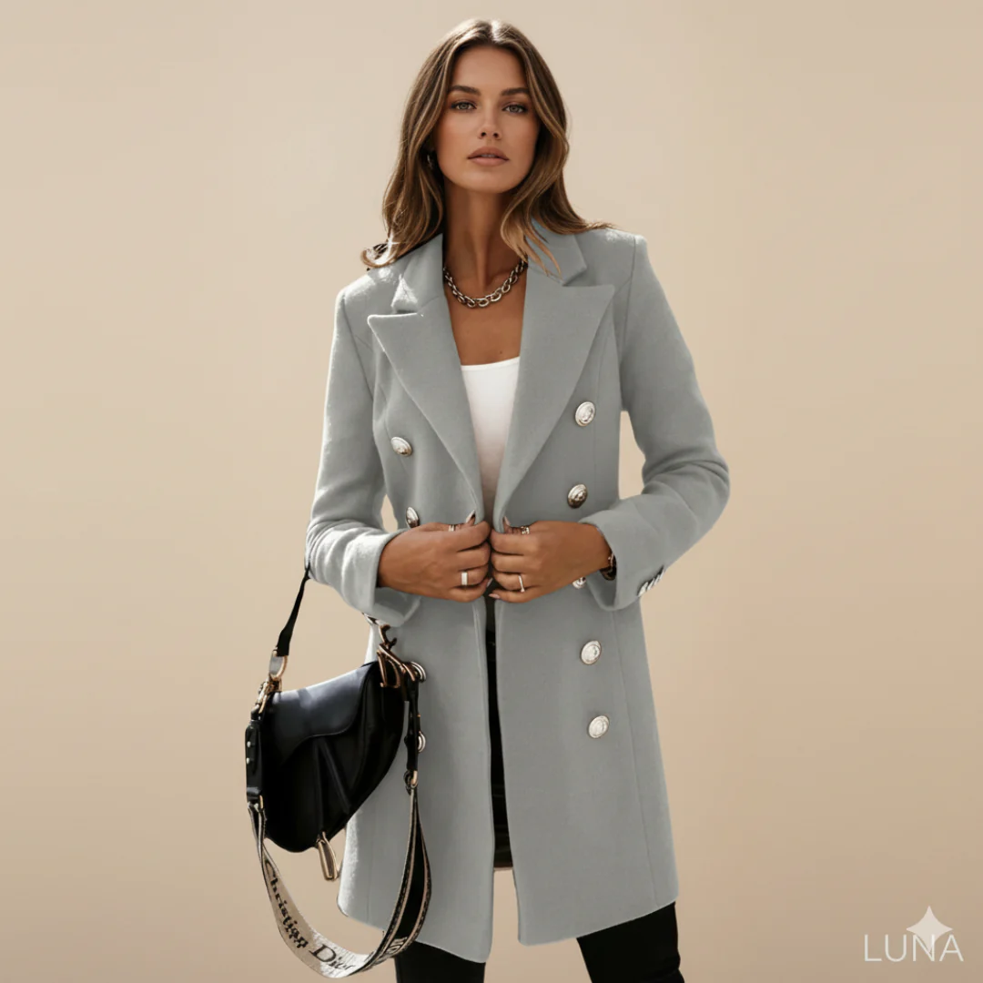 Women’s Long Coat with Double-Breasted Design - Image 7