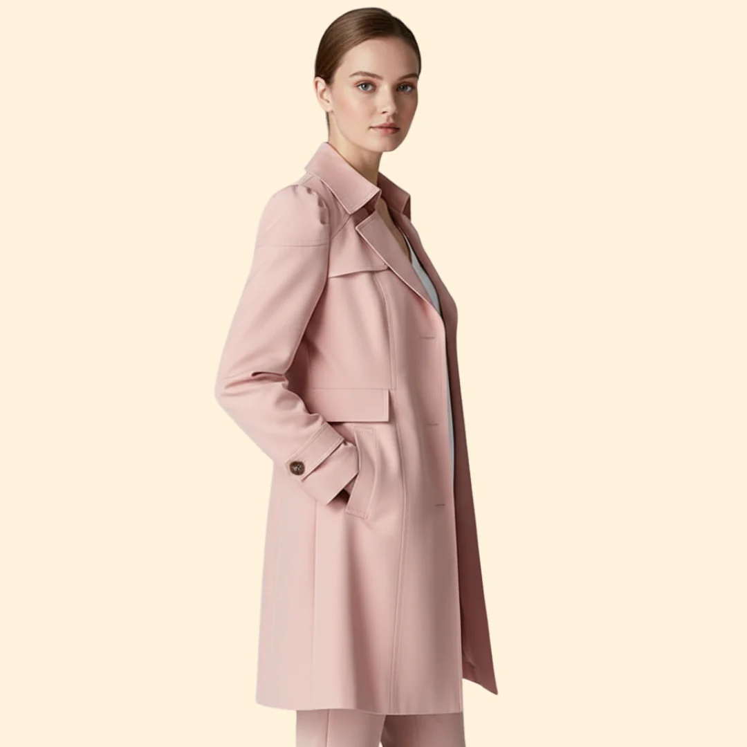 Women’s Long Coat with Flap Pockets - Image 3