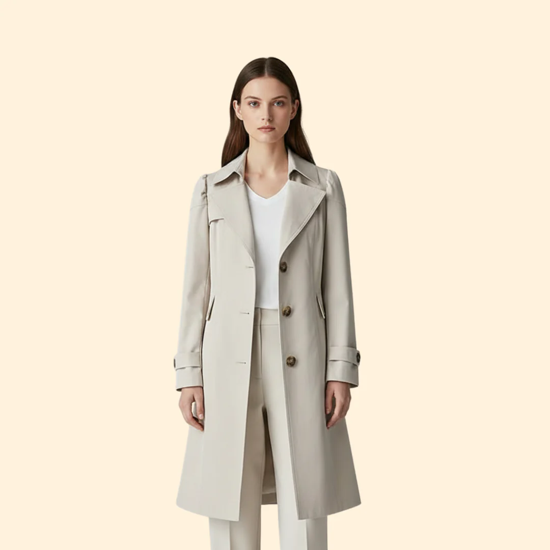 Women’s Long Coat with Flap Pockets - Image 5