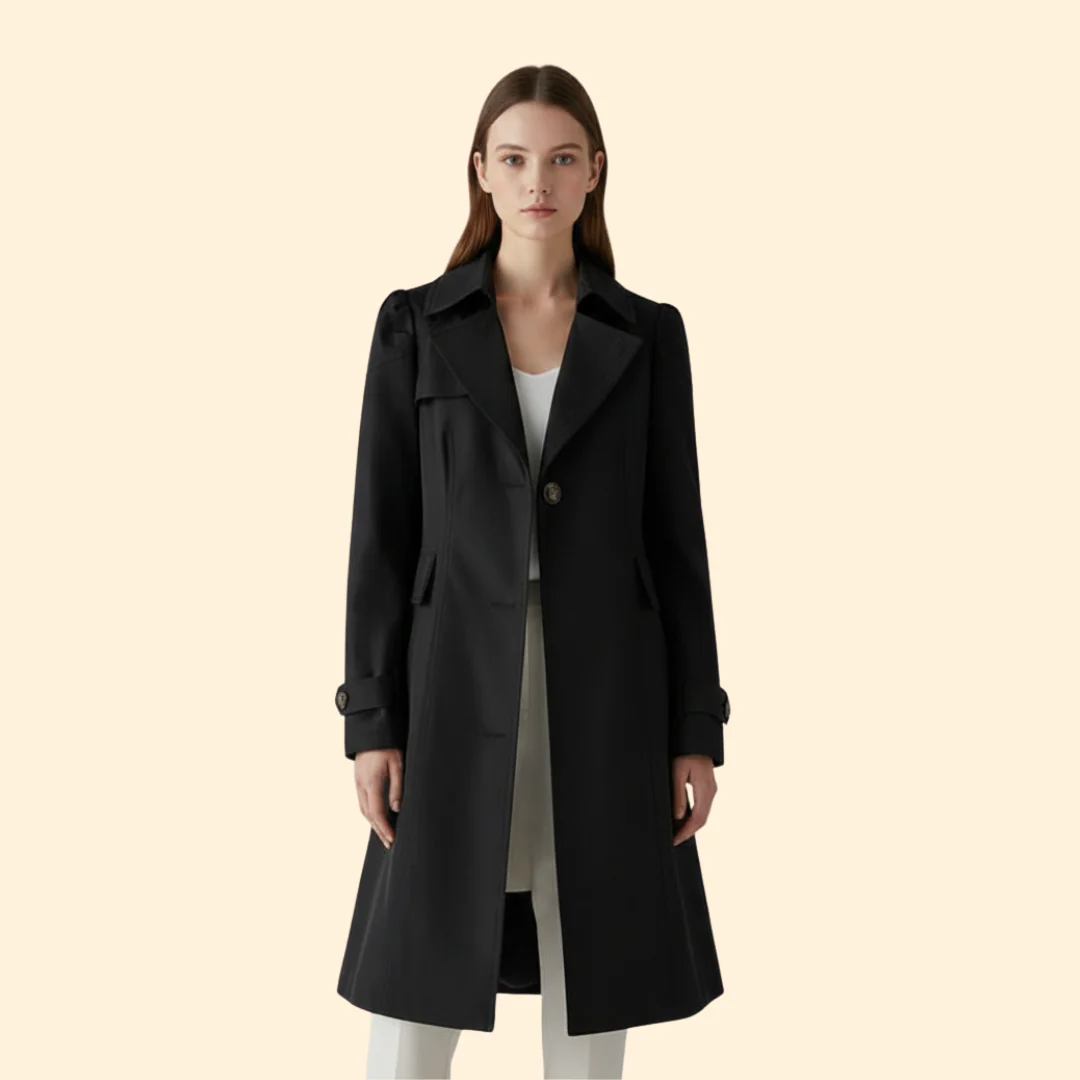 Women’s Long Coat with Flap Pockets - Image 6