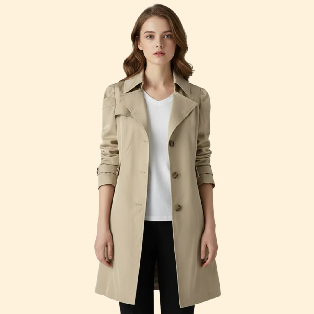Women’s Long Coat with Flap Pockets - Image 7
