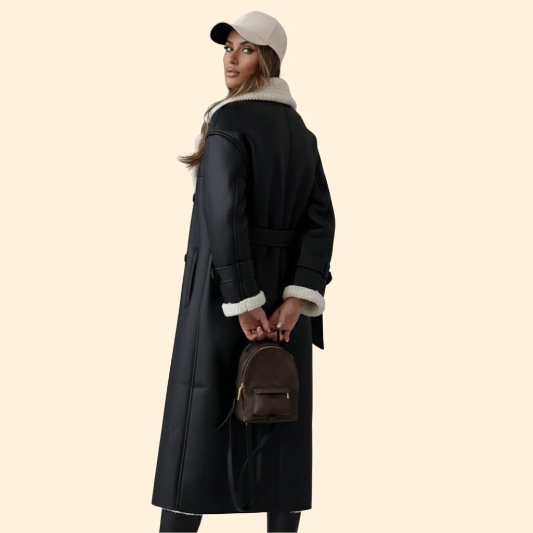 Women’s Long Coat with Sherpa Lining - Image 4