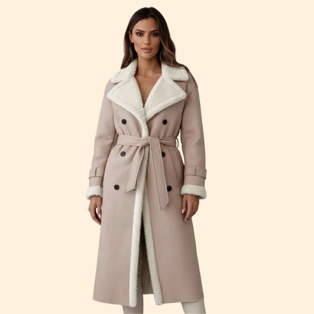 Women’s Long Coat with Sherpa Lining - Image 5