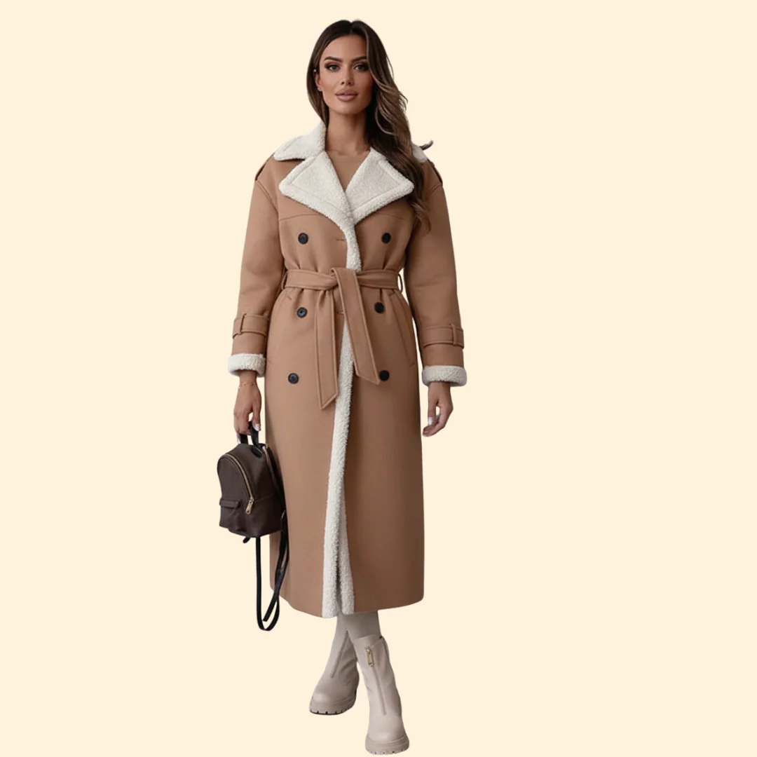 Women’s Long Coat with Sherpa Lining - Image 6