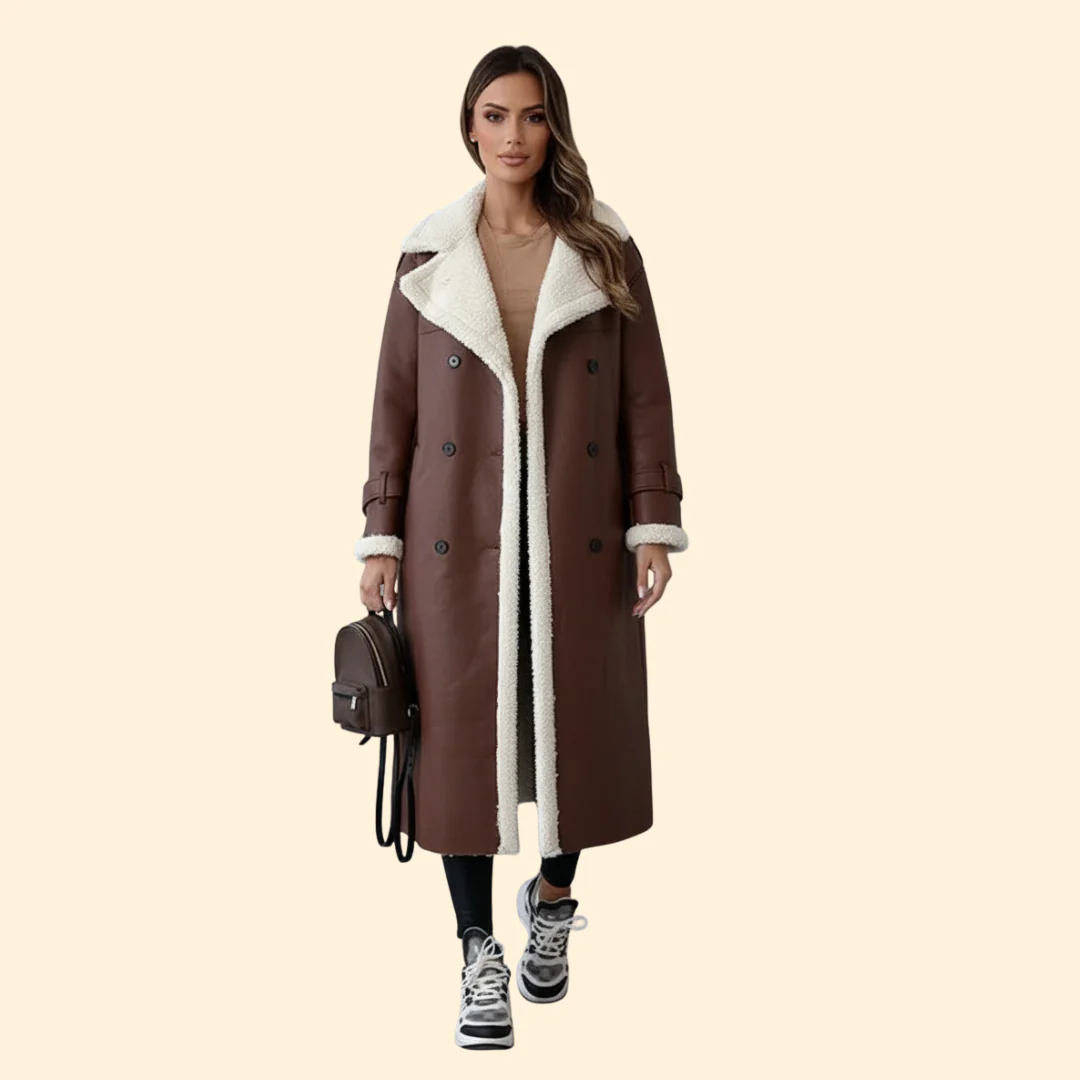 Women’s Long Coat with Sherpa Lining - Image 7