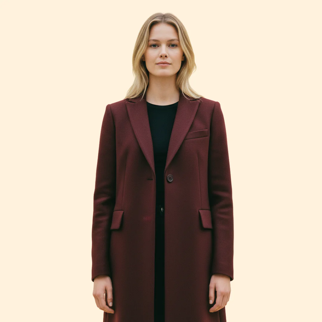 Women’s Long Coat with Streamlined Silhouette - Image 2