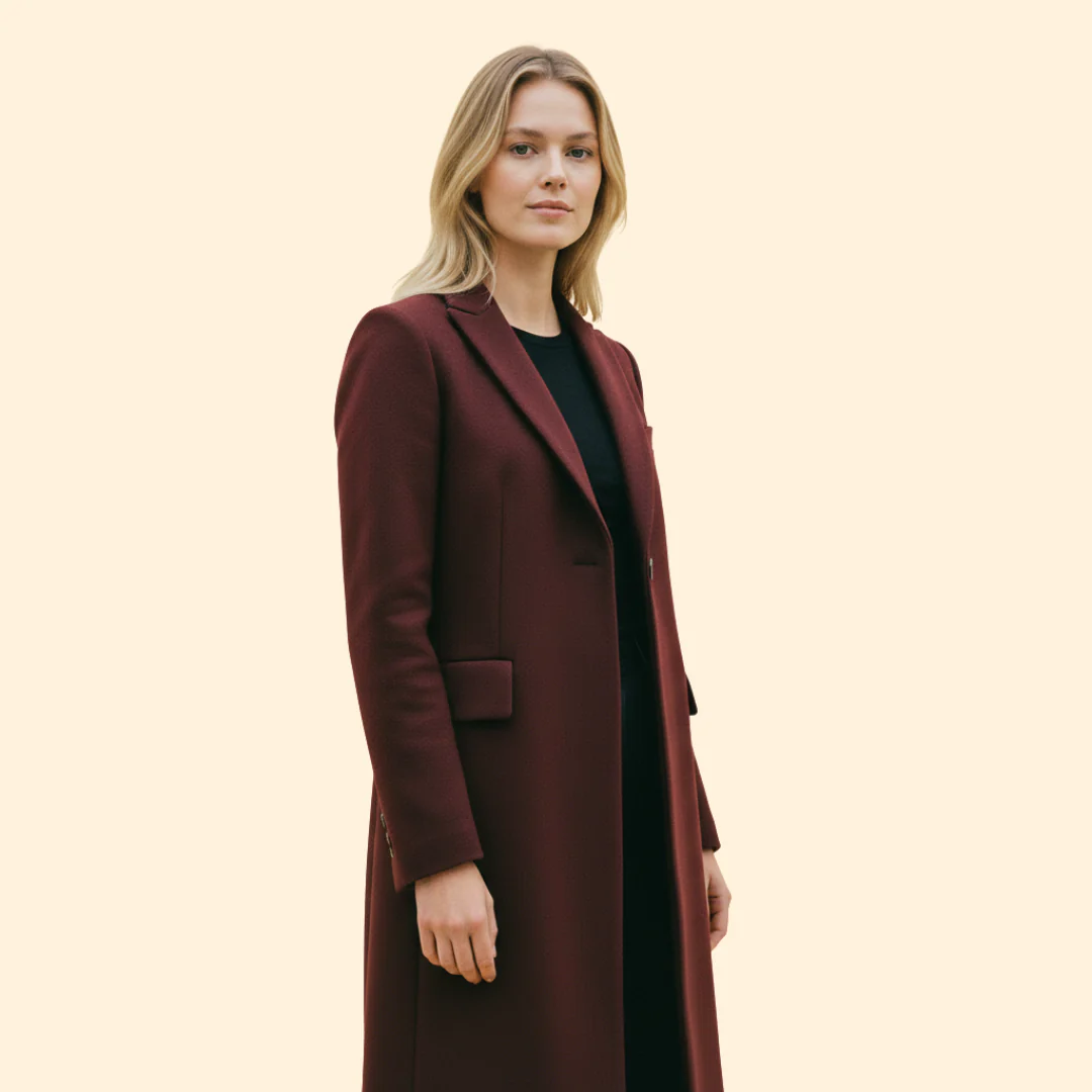 Women’s Long Coat with Streamlined Silhouette - Image 3