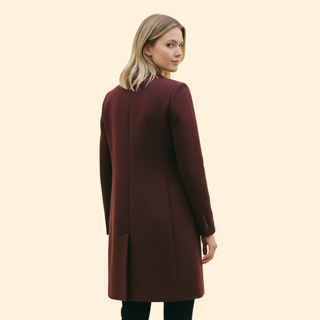 Women’s Long Coat with Streamlined Silhouette - Image 4