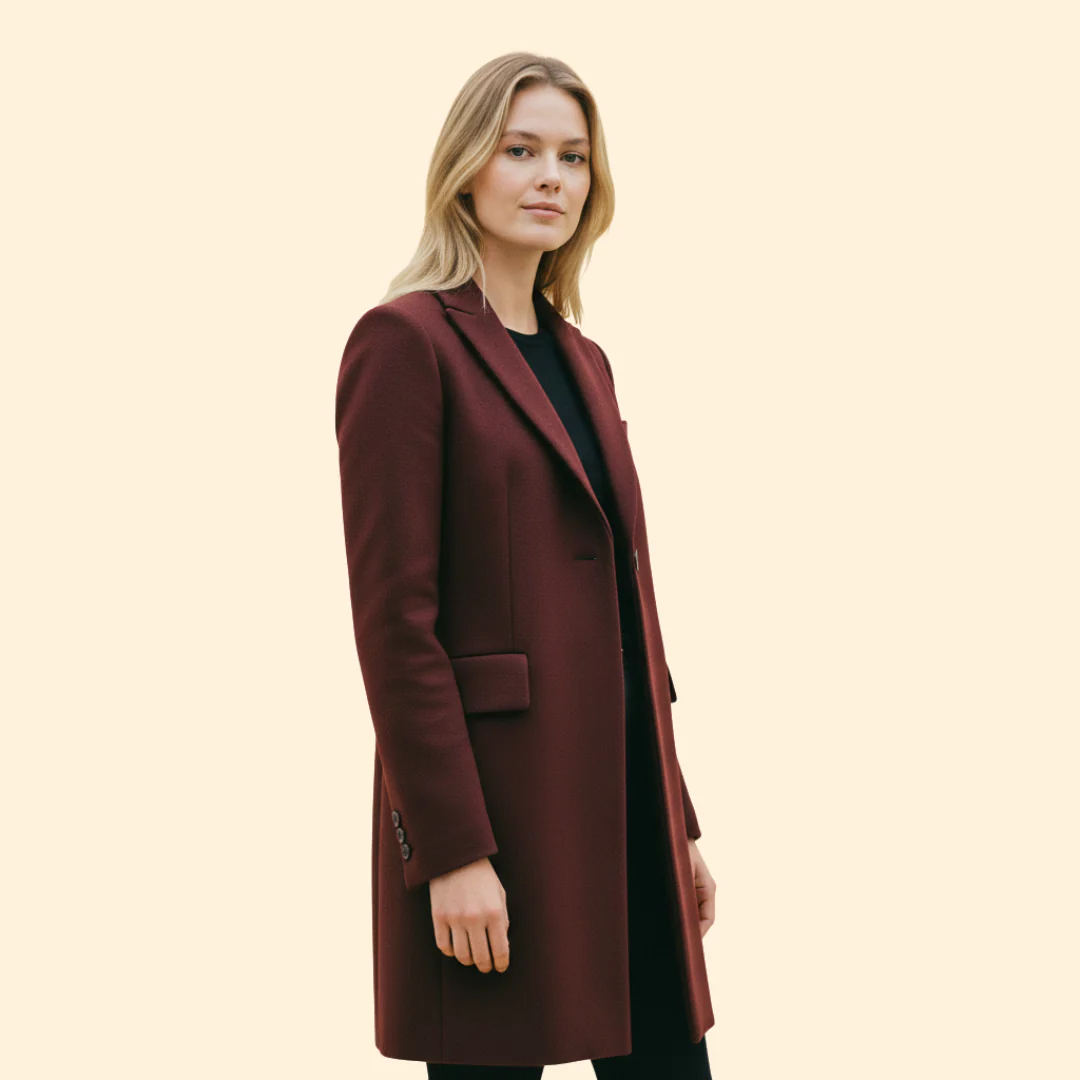 Women’s Long Coat with Streamlined Silhouette - Image 5