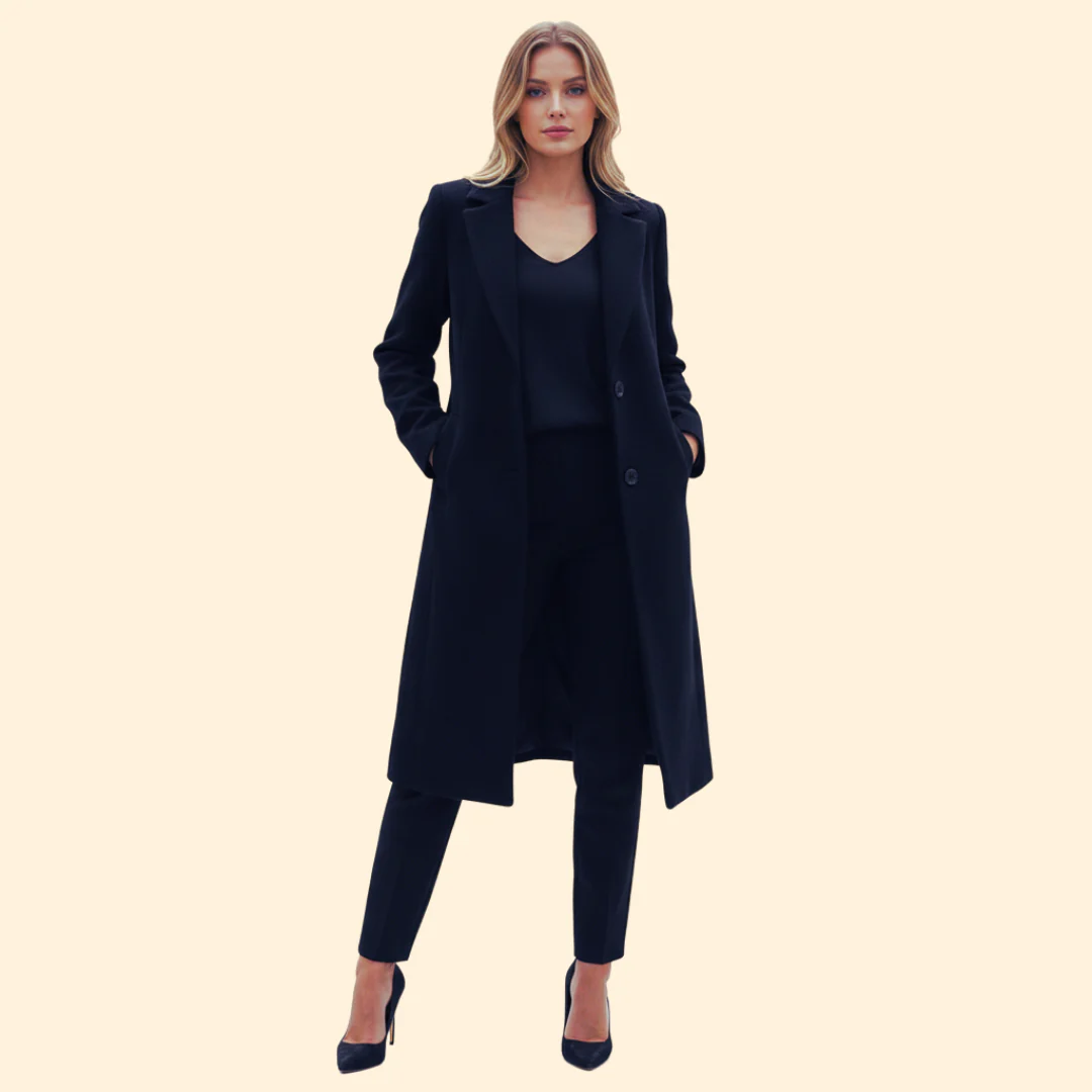 Women’s Long Coat with Streamlined Silhouette - Image 8