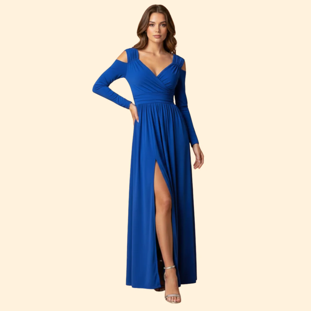 Women's Long Dress with Slit - Image 10