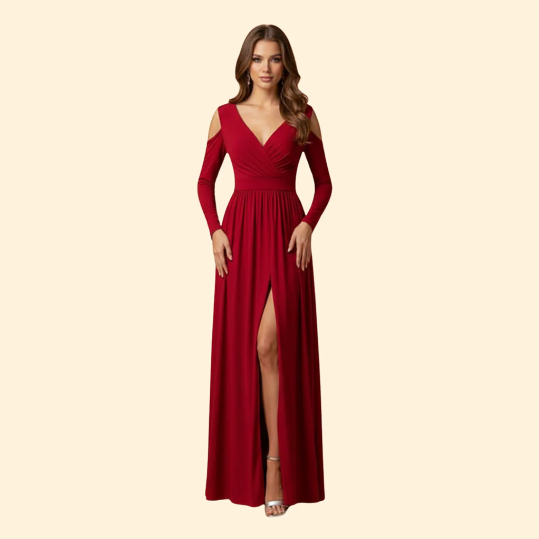 Women's Long Dress with Slit - Image 9