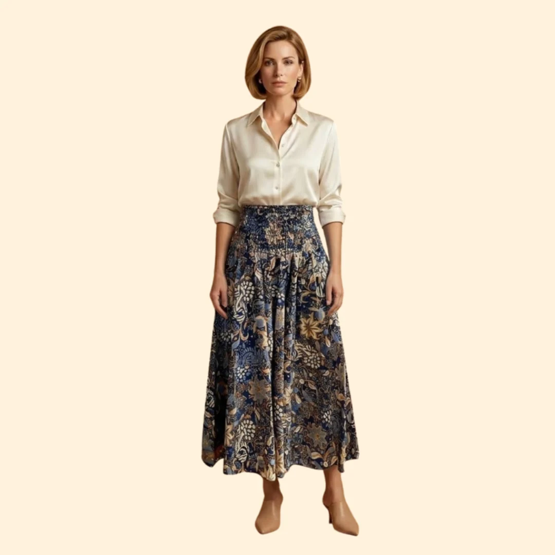 Women’s Long Floral Skirt with High Waist - Image 11