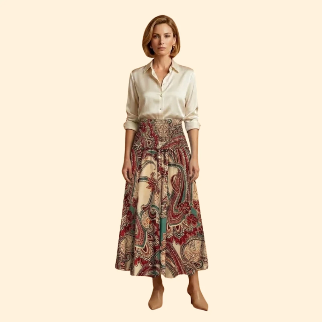 Women’s Long Floral Skirt with High Waist - Image 13