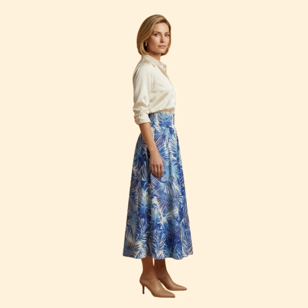 Women’s Long Floral Skirt with High Waist - Image 4