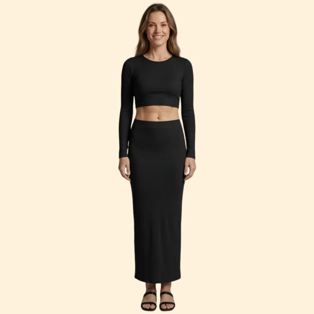 Women’s Long Maxi Skirt with Fitted Crop Top - Image 6