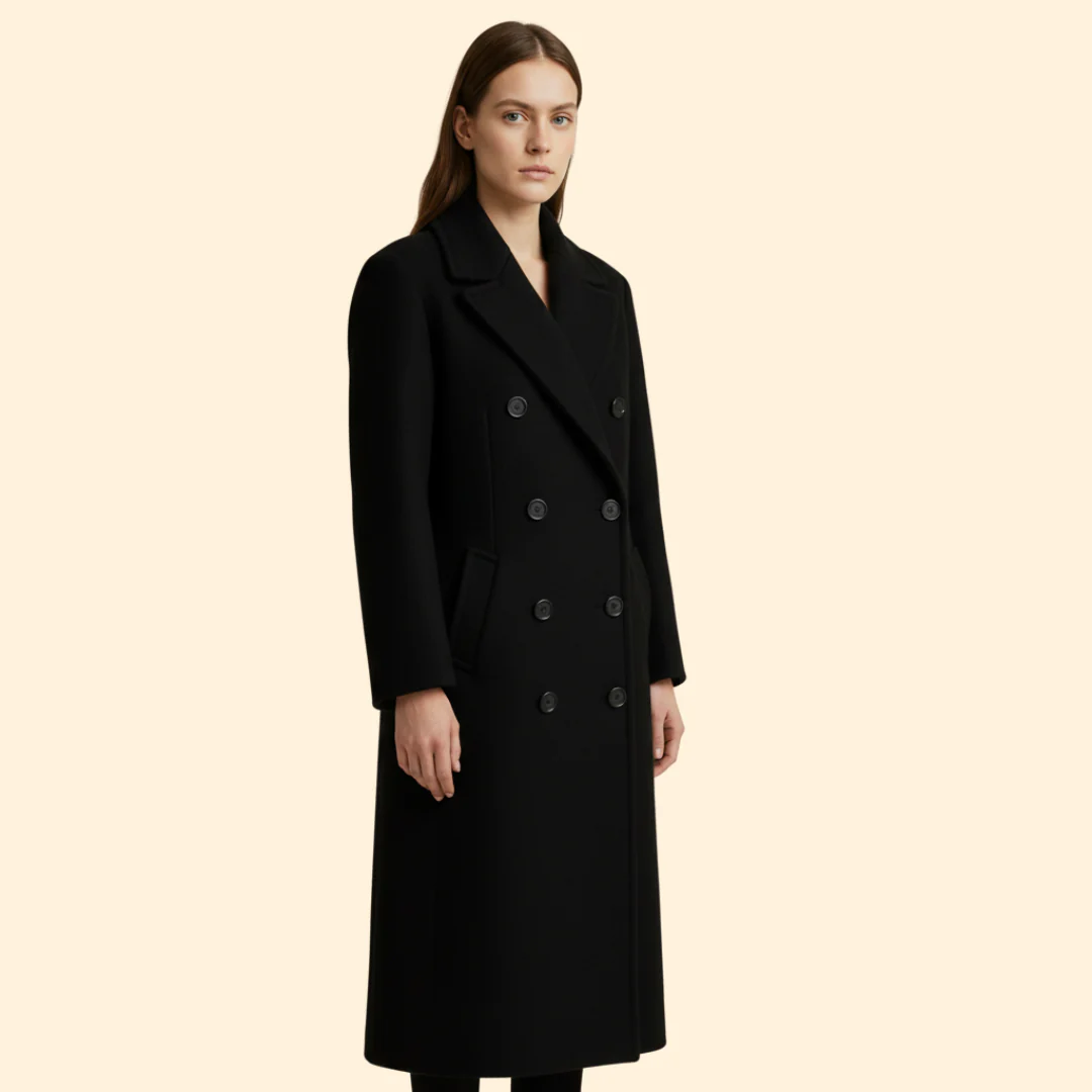 Women’s Long Overcoat with Button Closure - Image 4