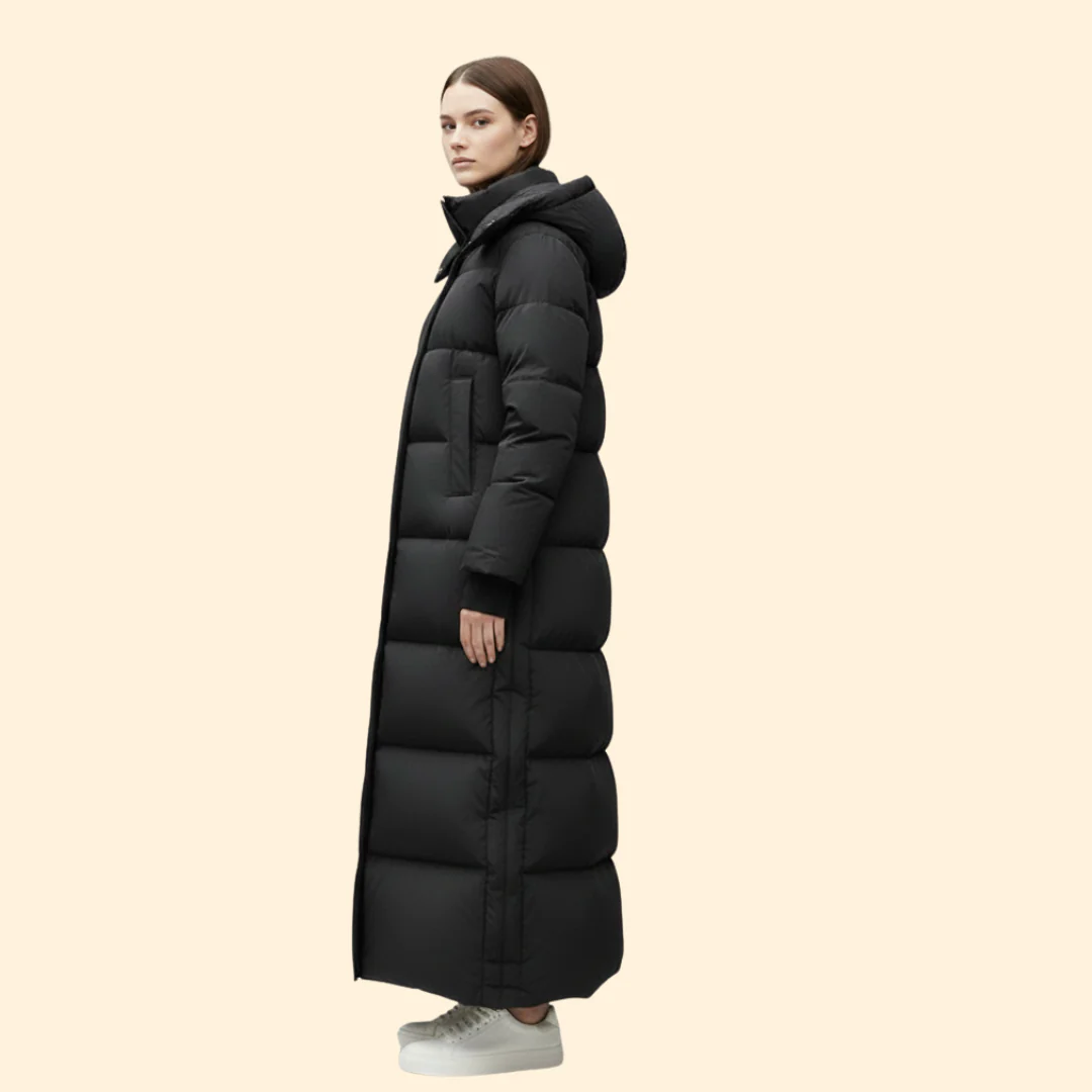 Women’s Long Puffer Coat with Front Zipper - Image 5