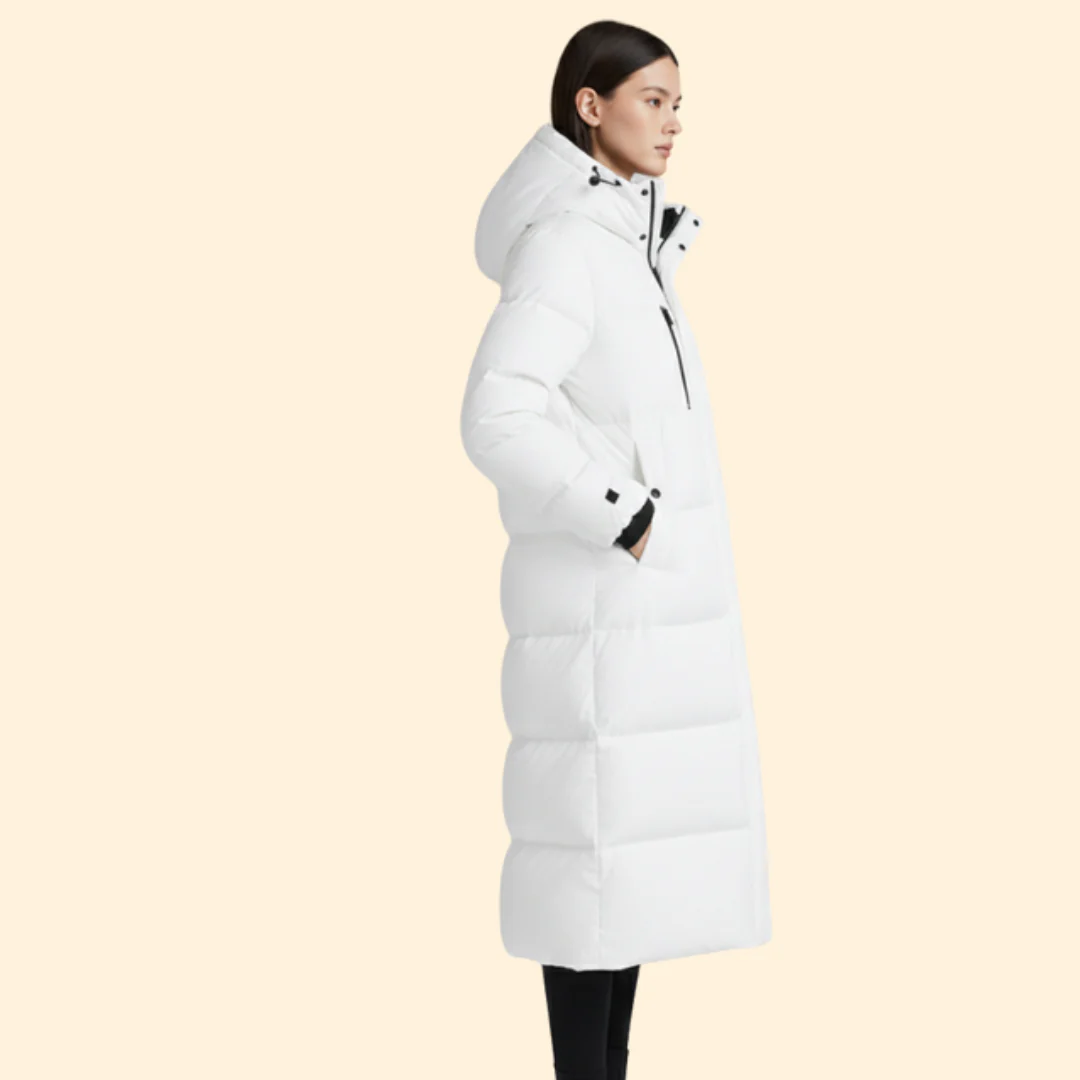 Women’s Long Puffer Jacket with Front Pockets - Image 5