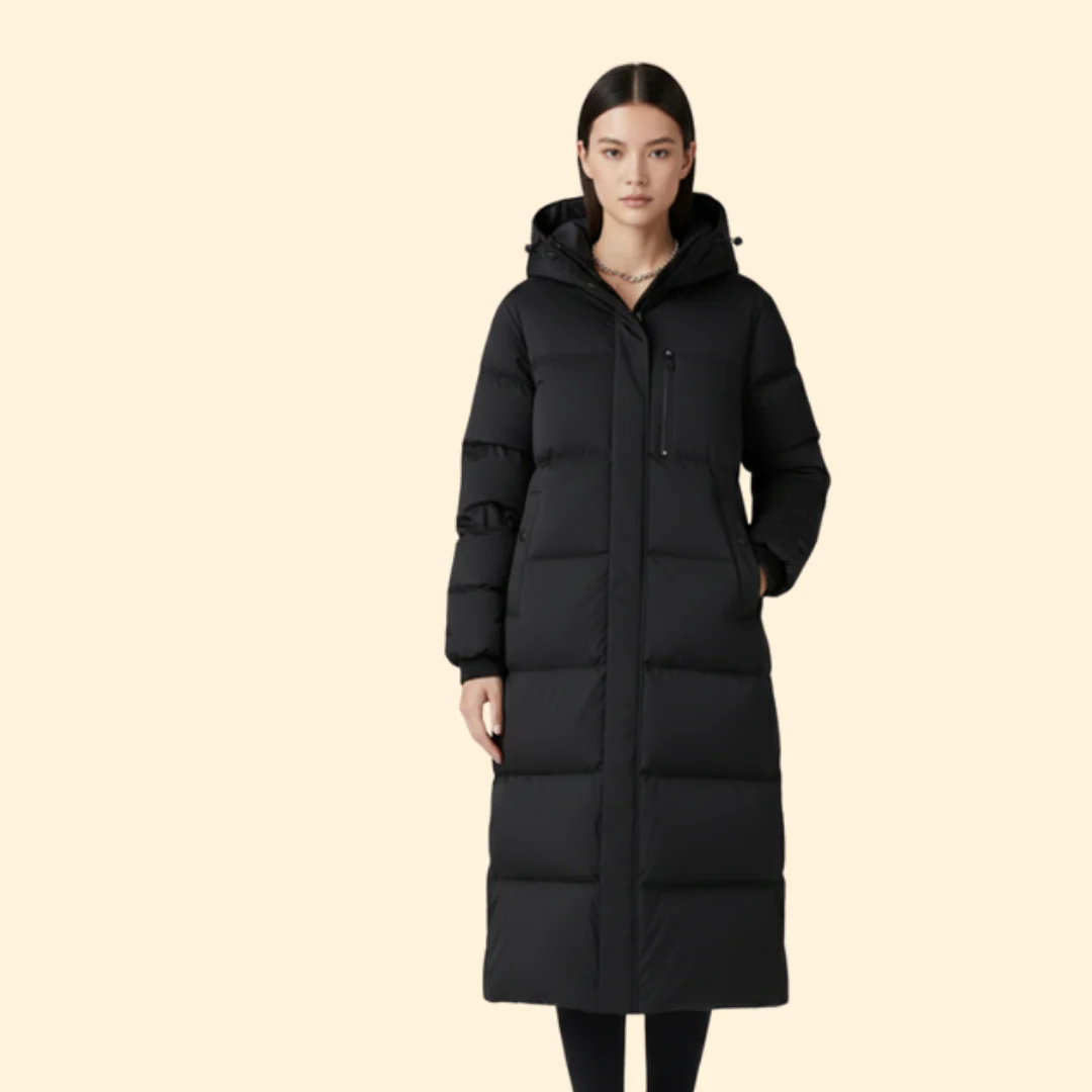 Women’s Long Puffer Jacket with Front Pockets - Image 6