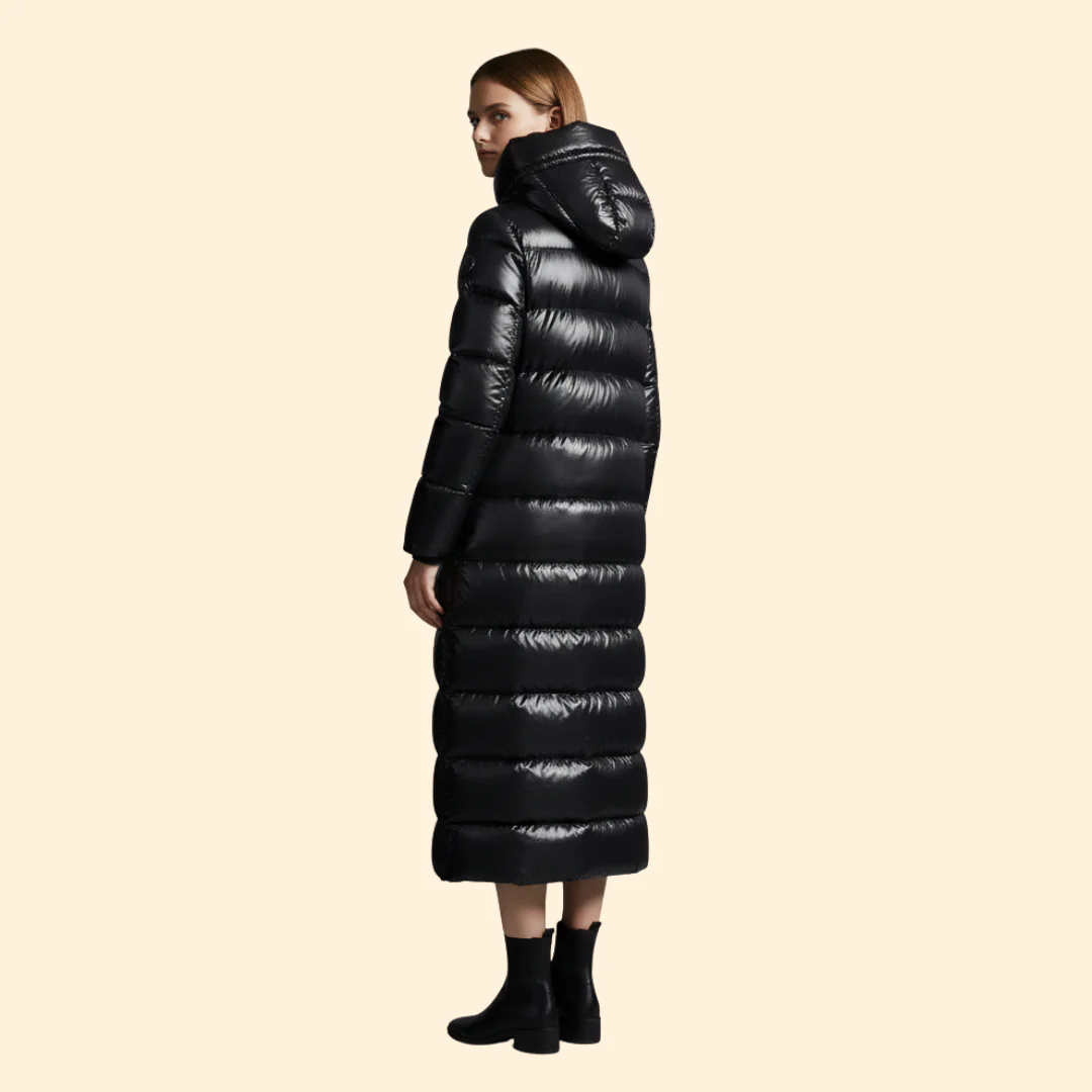 Women’s Long Puffer Jacket with Hooded Design - Image 3