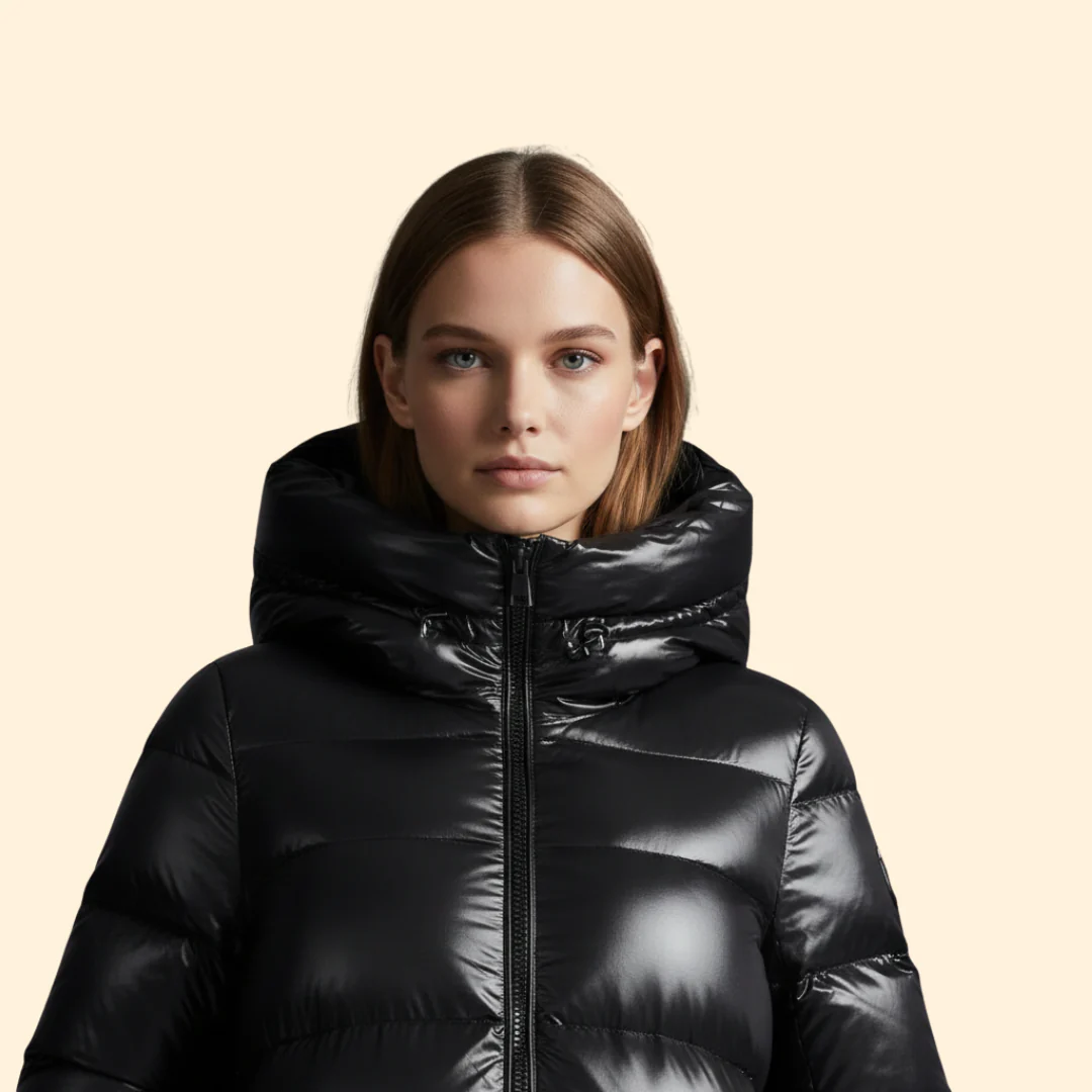 Women’s Long Puffer Jacket with Hooded Design - Image 4
