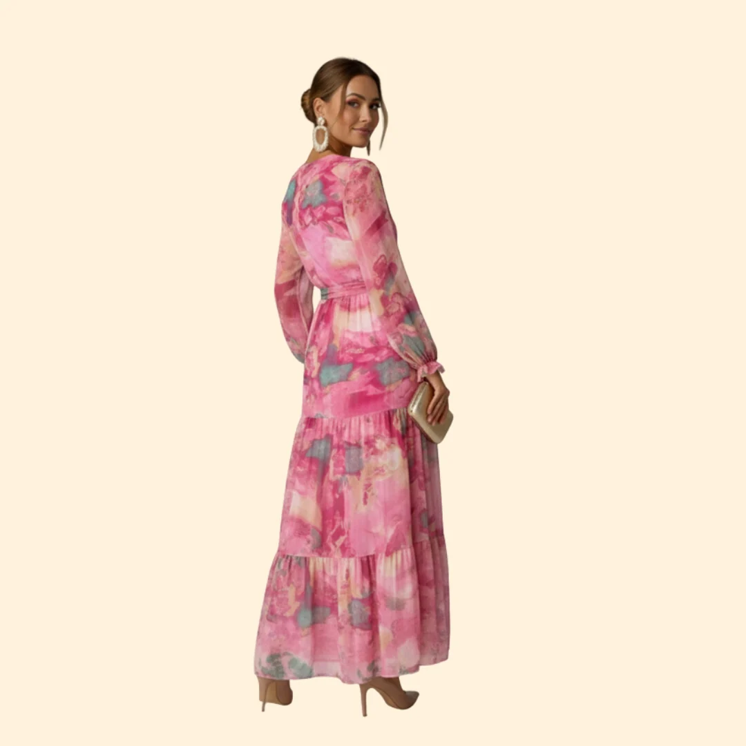 Women’s Long Sleeve Dress Tie Waist - Image 5
