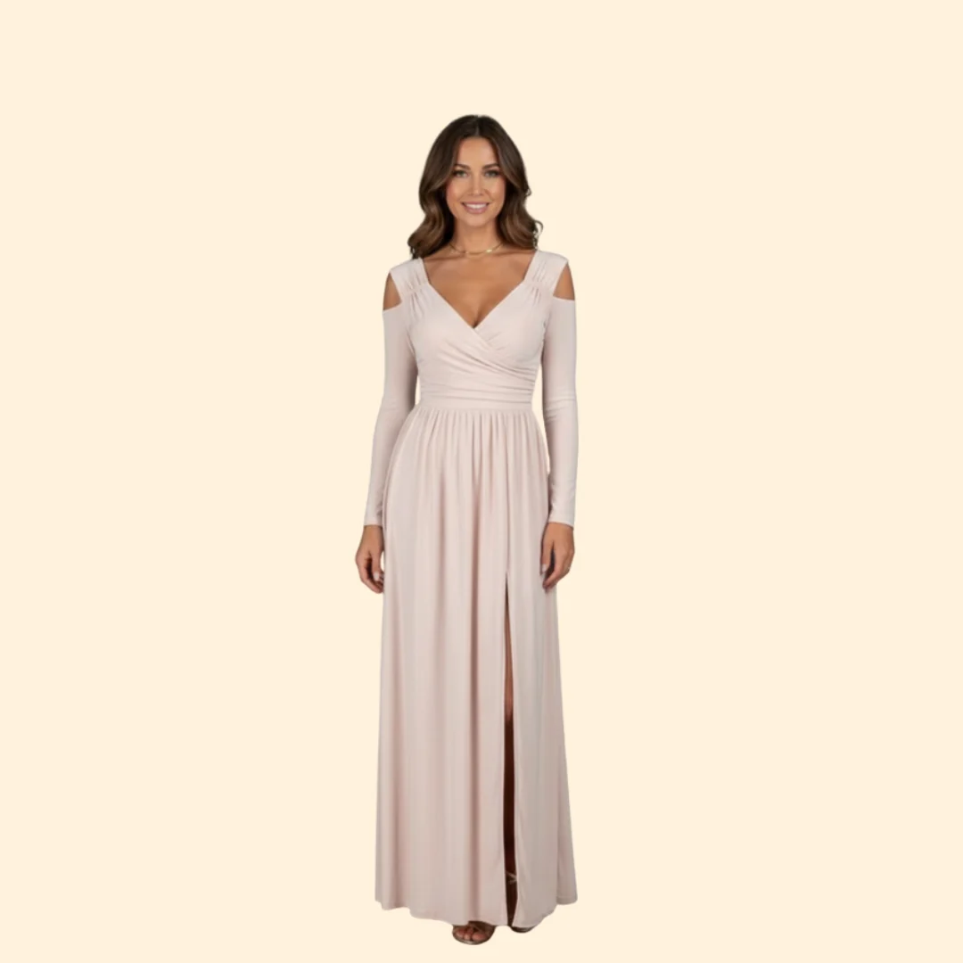 Women’s Long Sleeve Dress with High Slit - Image 8
