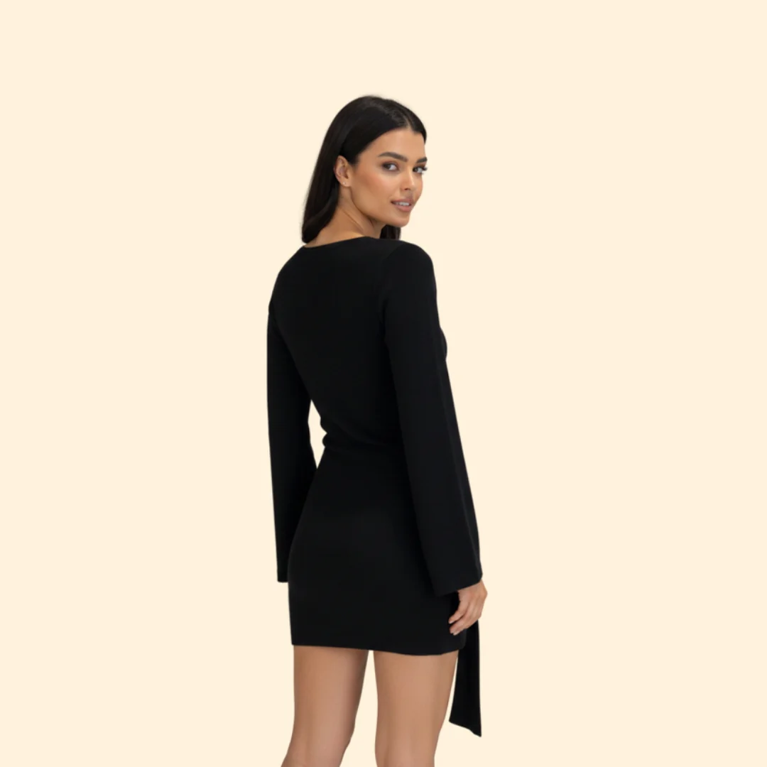 Women’s Long Sleeve Dress with Knot Detail - Image 5