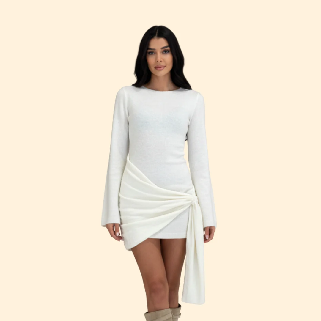 Women’s Long Sleeve Dress with Knot Detail - Image 6
