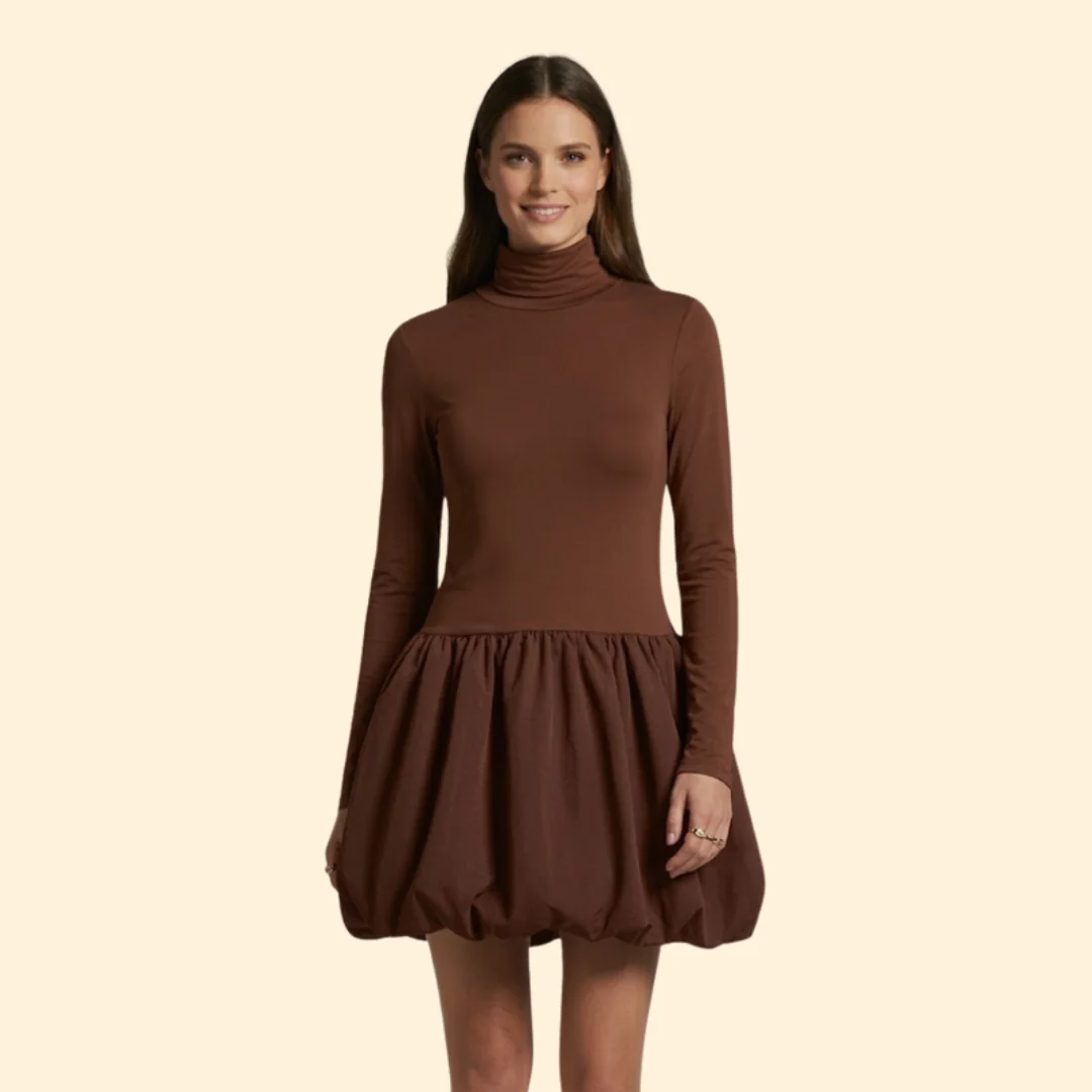 Women’s Long Sleeve Jumpsuit Flared Skirt - Image 4